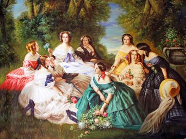 The Empress Eugine and Ladies in Waiting 1856